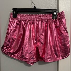 SweatyRocks Women's Metallic Shorts Elastic Waist Shiny